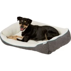 Frisco Sherpa Rectangular Bolster Dog Bed -Chewy 129483 PT4. AC SS1800 V1578442390