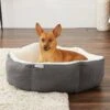 Frisco Sherpa Hexagon Bolster Cat & Dog Bed -Chewy 144813 MAIN. AC SS1800 V1566936169