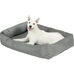 Frisco Rectangular Bolster Dog Bed W/Removable Cover, Dark Gray -Chewy 144865 PT4. AC SS1800 V1578443251