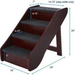 Frisco Deluxe Foldable Wooden Carpeted Cat & Dog Stairs -Chewy 156781 PT3. AC SS1800 V1569621868