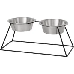 Frisco Pyramid Elevated Stainless Steel Double Diner Dog & Cat Bowl -Chewy 159884 PT2. AC SS1800 V1583424781