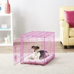Frisco Fold & Carry Single Door Collapsible Wire Dog Crate, Pink -Chewy 160806 PT6. AC SS1800 V1561066044