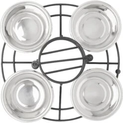 Frisco Multi Pet Feeding 4-Bowls Stainless Steel Dog & Cat Bowls, 0.5 Cup -Chewy 213787 PT3. AC SS1800 V1599238894