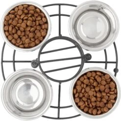 Frisco Multi Pet Feeding 4-Bowls Stainless Steel Dog & Cat Bowls, 0.5 Cup -Chewy 213787 PT4. AC SS1800 V1599240375