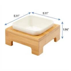 Frisco Square Melamine Dog & Cat Bowl With Bamboo Stand -Chewy 232072 PT6. AC SS1800 V1605756717