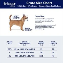 Frisco Heavy Duty Enhanced Lock Double Door Fold & Carry Wire Dog Crate & Mat Kit -Chewy 233736 PT2. AC SS1800 V1667228087