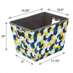 Frisco Rectangle Collapsible Pet Toy Storage Bin, Yellow Geometric -Chewy 250578 PT2. AC SS1800 V1613774487