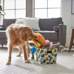 Frisco Rectangle Collapsible Pet Toy Storage Bin, Yellow Geometric -Chewy 250578 PT3. AC SS1800 V1615572198