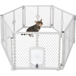 Frisco 6-Panel Plastic Exercise Dog Playpen, Light Gray -Chewy 252045 PT2. AC SS1800 V1611089724