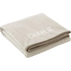 Frisco Faux Linen Personalized Dog & Cat Blanket, Beige, Large -Chewy 252621 PT2. AC SS1800 V1604672815