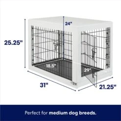 Frisco Double Door Furniture Style Dog Crate, White 8 Frisco Double Door Furniture Style Dog Crate, White -Chewy 253029 PT1. AC SS1800 V1645799239