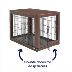 Frisco Double Door Furniture Style Dog Crate, Brown -Chewy 253033 PT3. AC SS1800 V1617644270