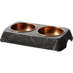 Frisco Copper Stainless Steel Double Dog & Cat Bowls With Black Marble Stand -Chewy 253058 PT6. AC SS1800 V1616595467