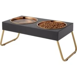 Frisco Copper Stainless Steel Elevated Foldable Double Dog & Cat Bowls 13 Frisco Copper Stainless Steel Elevated Foldable Double Dog & Cat Bowls -Chewy 253060 PT3. AC SS1800 V1616594251