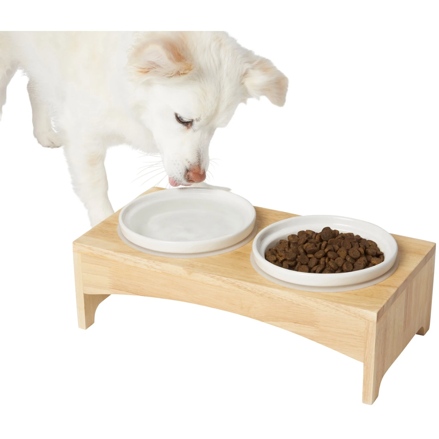 Frisco Ceramic Dog & Cat Double Diner With Elevated Wood Stand 3 Frisco Ceramic Dog & Cat Double Diner With Elevated Wood Stand