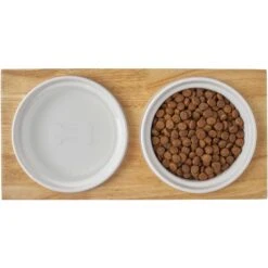Frisco Ceramic Dog & Cat Double Diner With Elevated Wood Stand 13 Frisco Ceramic Dog & Cat Double Diner With Elevated Wood Stand -Chewy 256052 PT6. AC SS1800 V1615311469