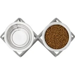 Frisco Elevated Diamond Stainless Steel Double Diner Dog & Cat Bowl -Chewy 257147 PT3. AC SS1800 V1612367490