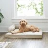 Frisco Faux Linen Corner Personalized Bolster Dog Bed W/Removable Cover -Chewy 262158 MAIN. AC SS1800 V1615828368