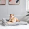 Frisco Faux Linen Corner Personalized Bolster Dog Bed W/Removable Cover, Harbour Blue, XL -Chewy 262161 MAIN. AC SS1800 V1615828300