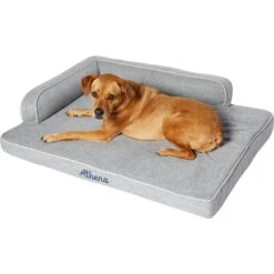 Frisco Faux Linen Corner Personalized Bolster Dog Bed W/Removable Cover, Harbour Blue, XL -Chewy 262161 PT2. AC SS1800 V1615568485