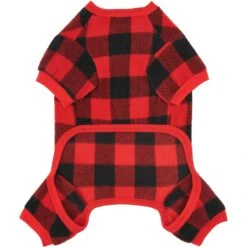 Frisco Dog & Cat Cozy Polar Fleece PJs, Red Plaid -Chewy 268510 PT4. AC SS1800 V1637650986