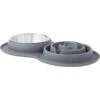 Frisco Silicone Stainless Steel Double Diner Slow Feeder Dog & Cat Bowl, Grey, 3 Cup -Chewy 277549 MAIN. AC SS1800 V1627933934
