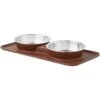 Frisco Silicone Stainless Steel Double Diner Dog & Cat Bowl, Brown -Chewy 277551 MAIN. AC SS1800 V1627933884