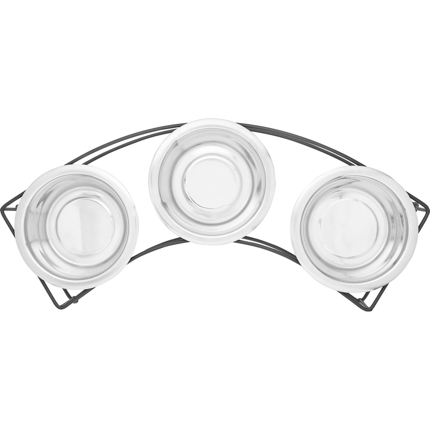Frisco Multi Pet Feeding 3-Bowls Curved Stainless Steel Dog & Cat Bowl 6 Frisco Multi Pet Feeding 3-Bowls Curved Stainless Steel Dog & Cat Bowl - Image 4