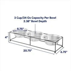 Frisco Multi Pet Feeding 3-Bowls Straight Stainless Steel Dog & Cat Bowl -Chewy 277568 PT1. AC SS1800 V1692728192