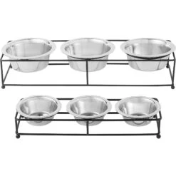 Frisco Multi Pet Feeding 3-Bowls Straight Stainless Steel Dog & Cat Bowl -Chewy 277568 PT5. AC SS1800 V1627936036