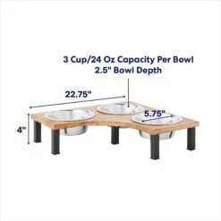 Frisco Multi Pet Feeding Corner Wood 3-Bowls Stainless Steel Dog & Cat Bowl -Chewy 277573 PT1. AC SS1800 V1692728306