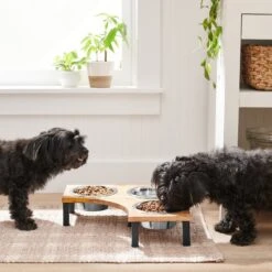 Frisco Multi Pet Feeding Corner Wood 3-Bowls Stainless Steel Dog & Cat Bowl -Chewy 277573 PT2. AC SS1800 V1630346615