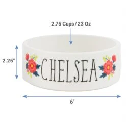 Frisco Flower Ceramic Personalized Dog Bowl 10 Frisco Flower Ceramic Personalized Dog Bowl -Chewy 286985 PT1. AC SS1800 V1642024535
