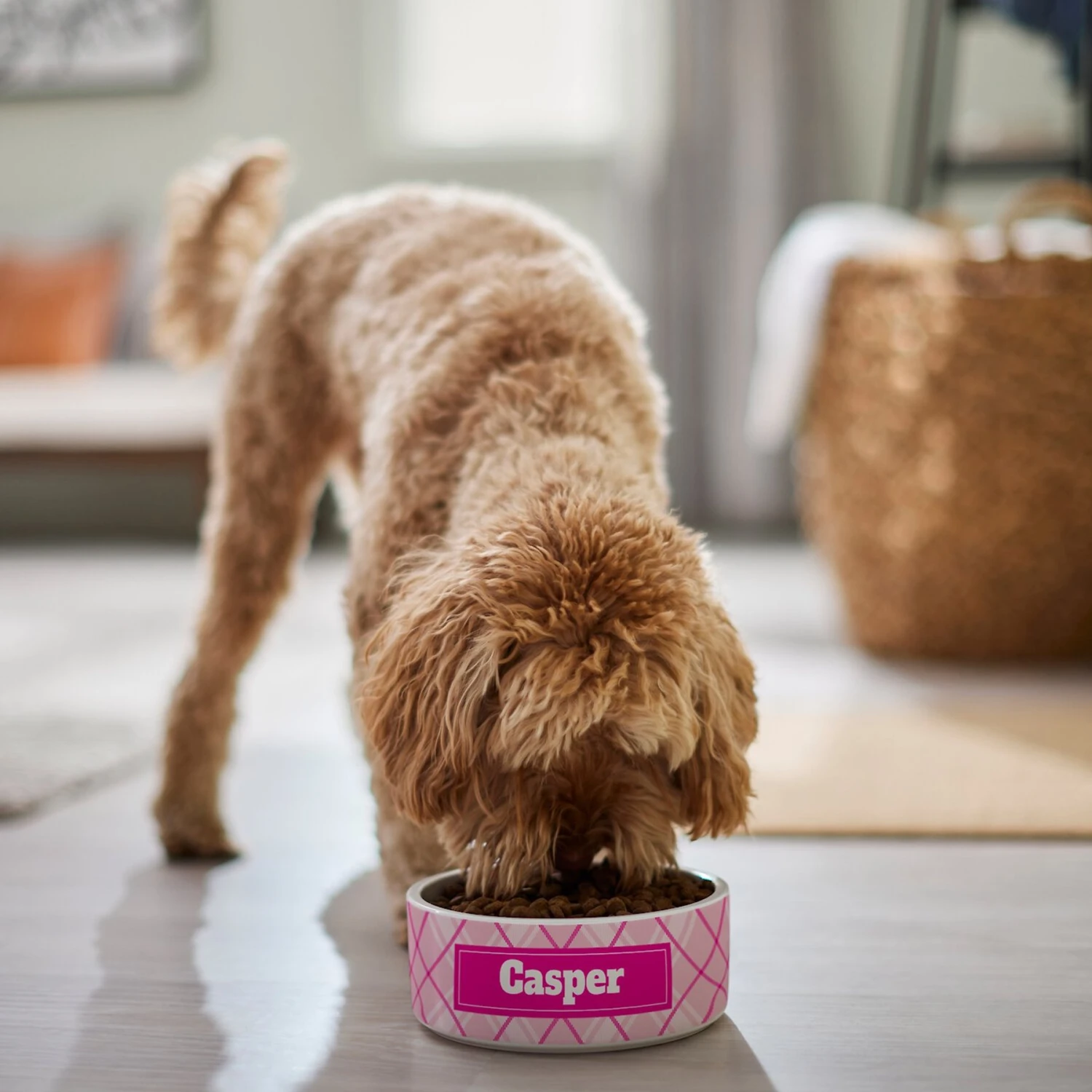 Frisco Personalized Plaid Ceramic Dog Bowl 7 Frisco Personalized Plaid Ceramic Dog Bowl - Image 5