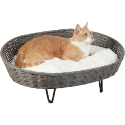 Frisco Elevated Rectangle Wicker Dog & Cat Bed With Eyelash Faux Fur Cushion 9 Frisco Elevated Rectangle Wicker Dog & Cat Bed With Eyelash Faux Fur Cushion -Chewy 296679 PT2. AC SS1800 V1633727726