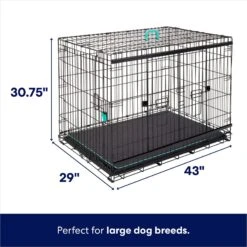 Frisco Heavy Duty Enhanced Lock Sliding Double Door Fold & Carry Wire Dog Crate & Mat Kit -Chewy 297461 PT1. AC SS1800 V1633625193