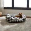 Frisco Buffalo Check Cuddler Pet Bed & Gift Set, Black & White -Chewy 299397 MAIN. AC SS1800 V1639093641