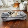 Frisco Herringbone Cuffed Cuddler Dog & Cat Bed -Chewy 299434 MAIN. AC SS1800 V1638288338