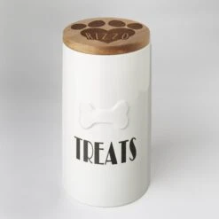 Frisco Ceramic Personalized Treat Jar With Wood Lid, 4 Cup, 32oz -Chewy 301179 PT3. AC SS1800 V1631118424