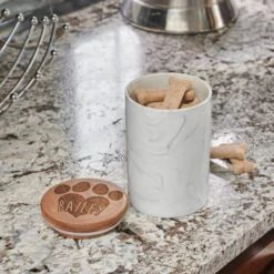 Frisco Ceramic Marble Print Personalized Treat Jar With Wood Lid, 3.75 Cups 10 Frisco Ceramic Marble Print Personalized Treat Jar With Wood Lid, 3.75 Cups -Chewy 301181 PT2. AC SS1800 V1630332462