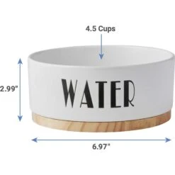 Frisco Ceramic Water Dog & Cat Bowl With Wood Base & Frisco Ceramic Food Dog & Cat Bowl With Wood Base -Chewy 302424 PT2. AC SS1800 V1623079647