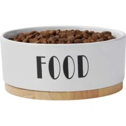 Frisco Ceramic Water Dog & Cat Bowl With Wood Base & Frisco Ceramic Food Dog & Cat Bowl With Wood Base -Chewy 302424 PT5. AC SS1800 V1623085049