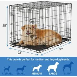 Frisco Fold & Carry Single Door Collapsible Wire Dog Crate & Frisco Premium Extra Large Printed Dog Training & Potty Pads -Chewy 303438 PT2. AC SS1800 V1623073652