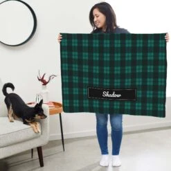 Frisco Personalized Plaid Soft Fleece Cat & Dog Blanket, 30" X 40" -Chewy 303999 PT5. AC SS1800 V1637610115