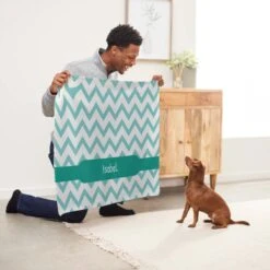 Frisco Personalized Subtle Chevron Soft Fleece Cat & Dog Blanket, 30" X 40" -Chewy 304003 PT5. AC SS1800 V1637610297