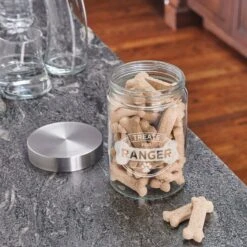 Frisco "Doggie Treats" Glass Personalized Treat Jar With Lid, 5 Cup, 40oz -Chewy 309520 PT4. AC SS1800 V1645206399