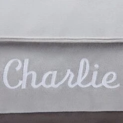 Frisco Personalized Silver Bolstered Bed With Silver Check Bolster -Chewy 311770 PT3. AC SS1800 V1630593995