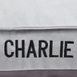 Frisco Personalized Silver Bolstered Bed With Silver Check Bolster -Chewy 311770 PT4. AC SS1800 V1630594018