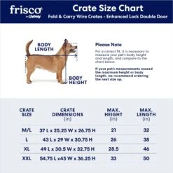 Frisco XX-Large Heavy Duty Enhanced Lock Double Door Wire Dog Crate, Fold & Carry Wire Dog Crate & Mat Kit, 54" -Chewy 318116 PT2. AC SS1800 V1634322381