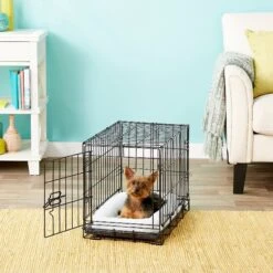 Frisco Eyelash Orthopedic Dog Crate Mat & Frisco Fold & Carry Single Door Collapsible Wire Dog Crate -Chewy 319010 PT8. AC SS1800 V1631628689